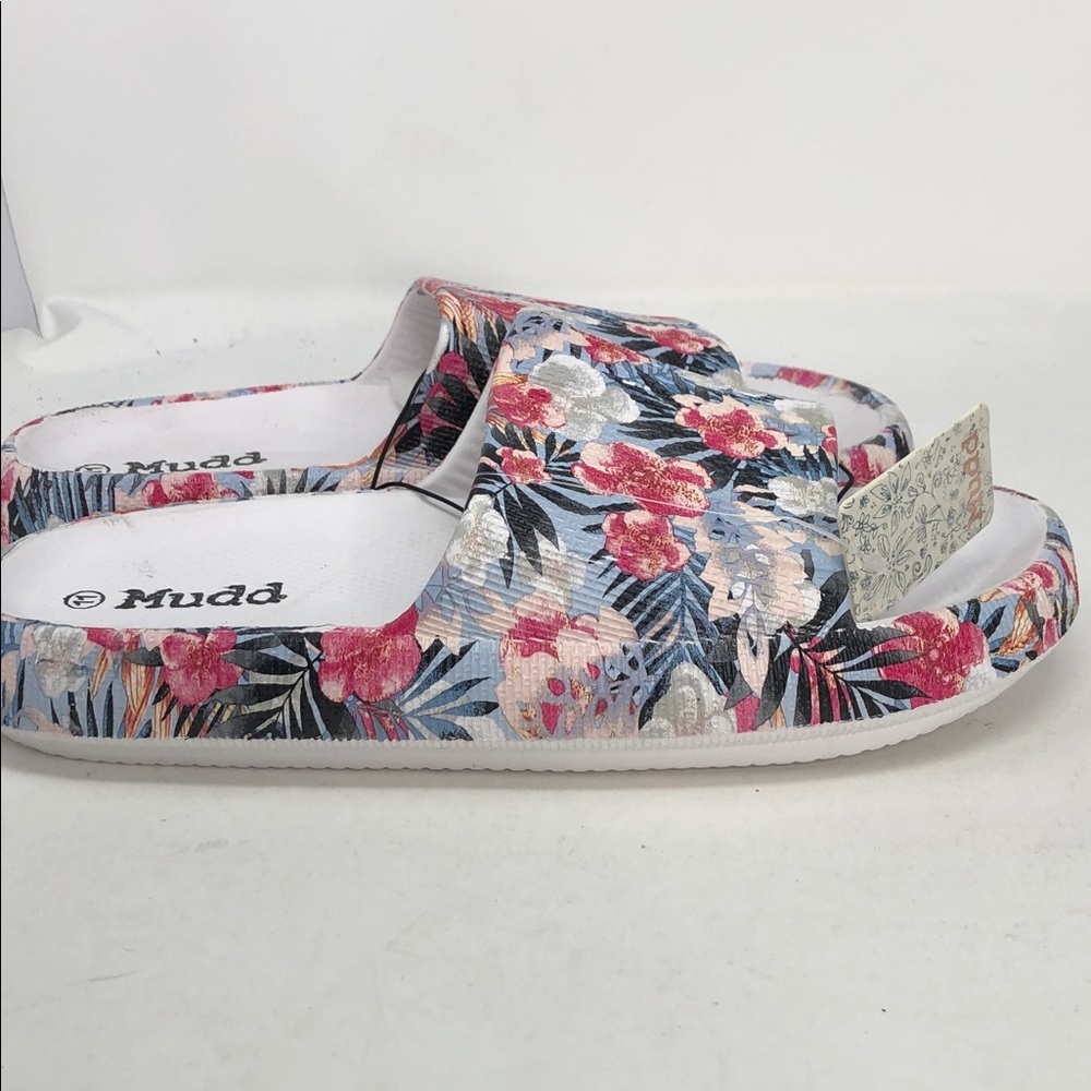 Mudd Aloha-01LP Floral White Flower Slides - Size 11 - Picture 4 of 7